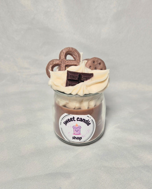 Vela en formato yogur con aroma a chocolate